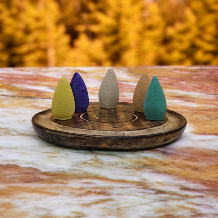 Mango Wood Cone & Incense Burner
